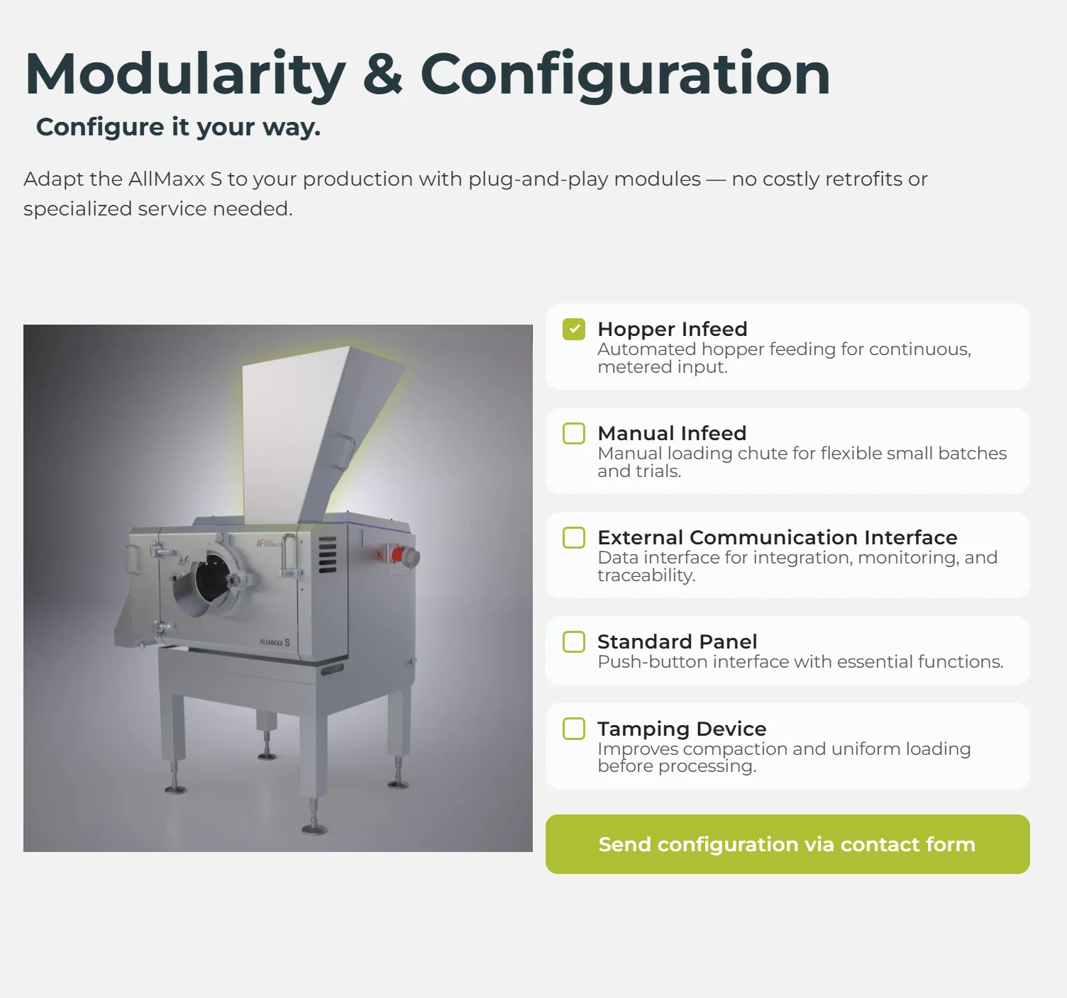 Allmaxx S Web-Konfigurator