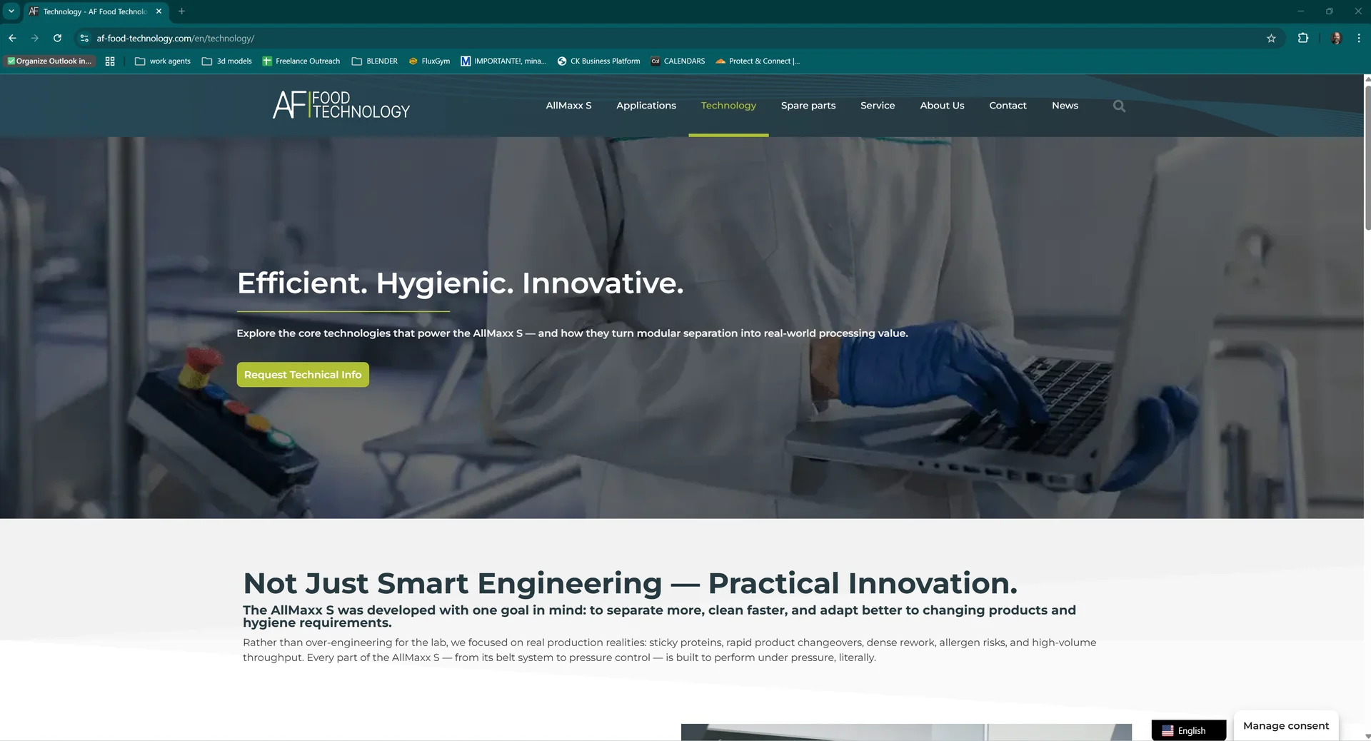 AF Food Technology — Technology-Seite